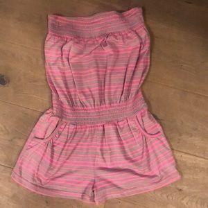 Pink stripe romper